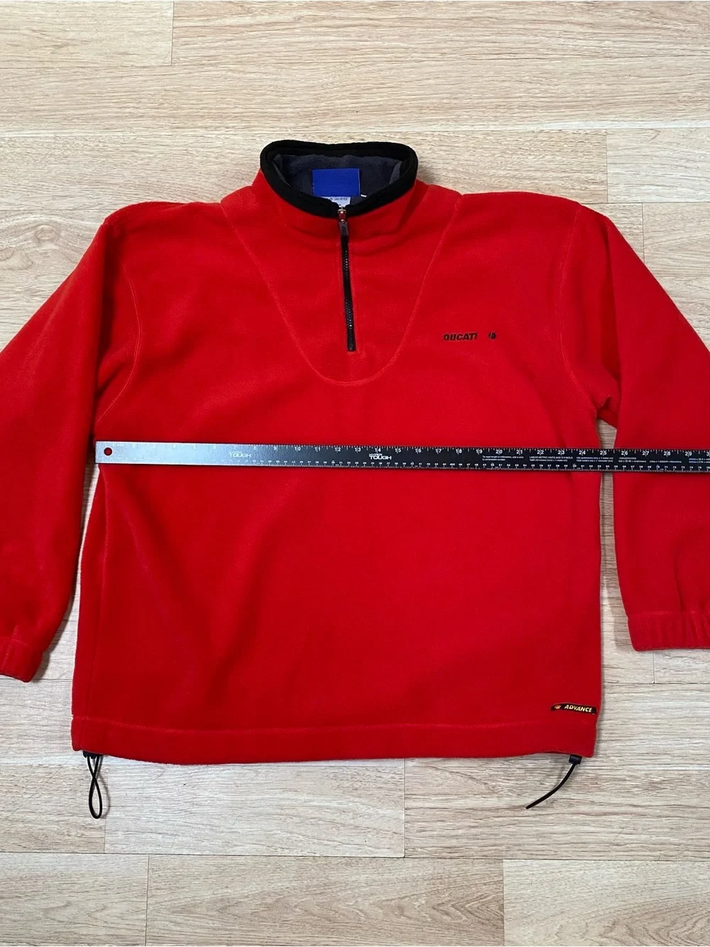 Vintage Ducati Shell Advance Pullover Men’s L Loose Fit Red Fleece Jacket Boxy
